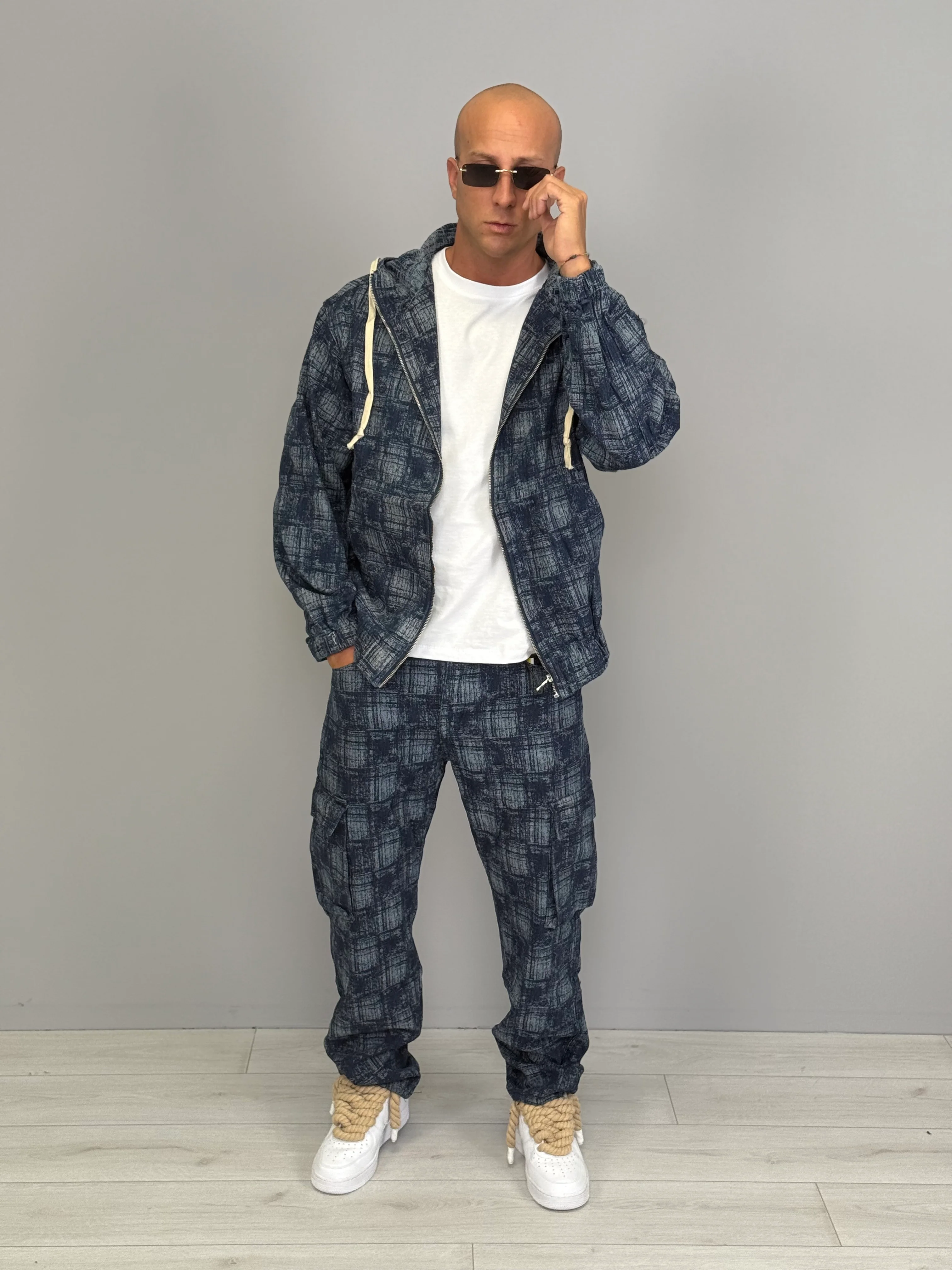 COORDINATO JEANS SQUARES AMPIO